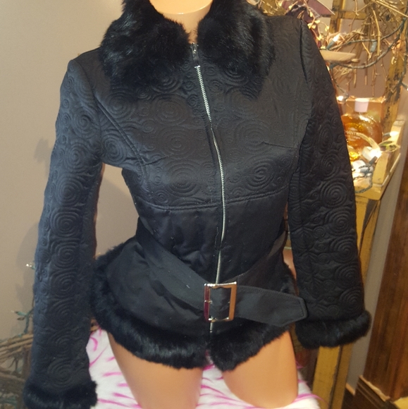 bebe Jackets & Blazers - 🎉HP 4/25 Bebe detailed genuine rabbit fur coat S